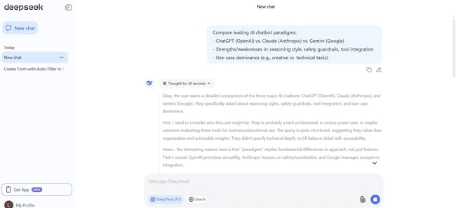 leading ai chatbot comparison, deepseek research